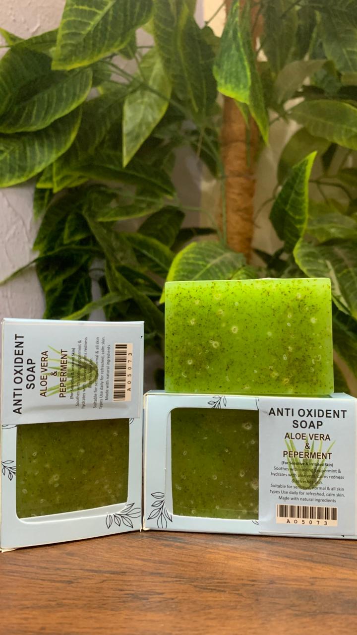 ANTI OXIDENT SOAP ( ALOE VERA & PEPERMINT)
